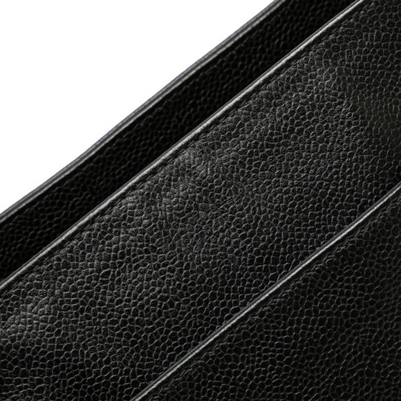 Chanel Triple Coco Mark Chain Tote Bag Shoulder Black Caviar Skin Women's CHANEL - Picture 5 of 10